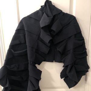 Maria Pinto black ruffled wrap